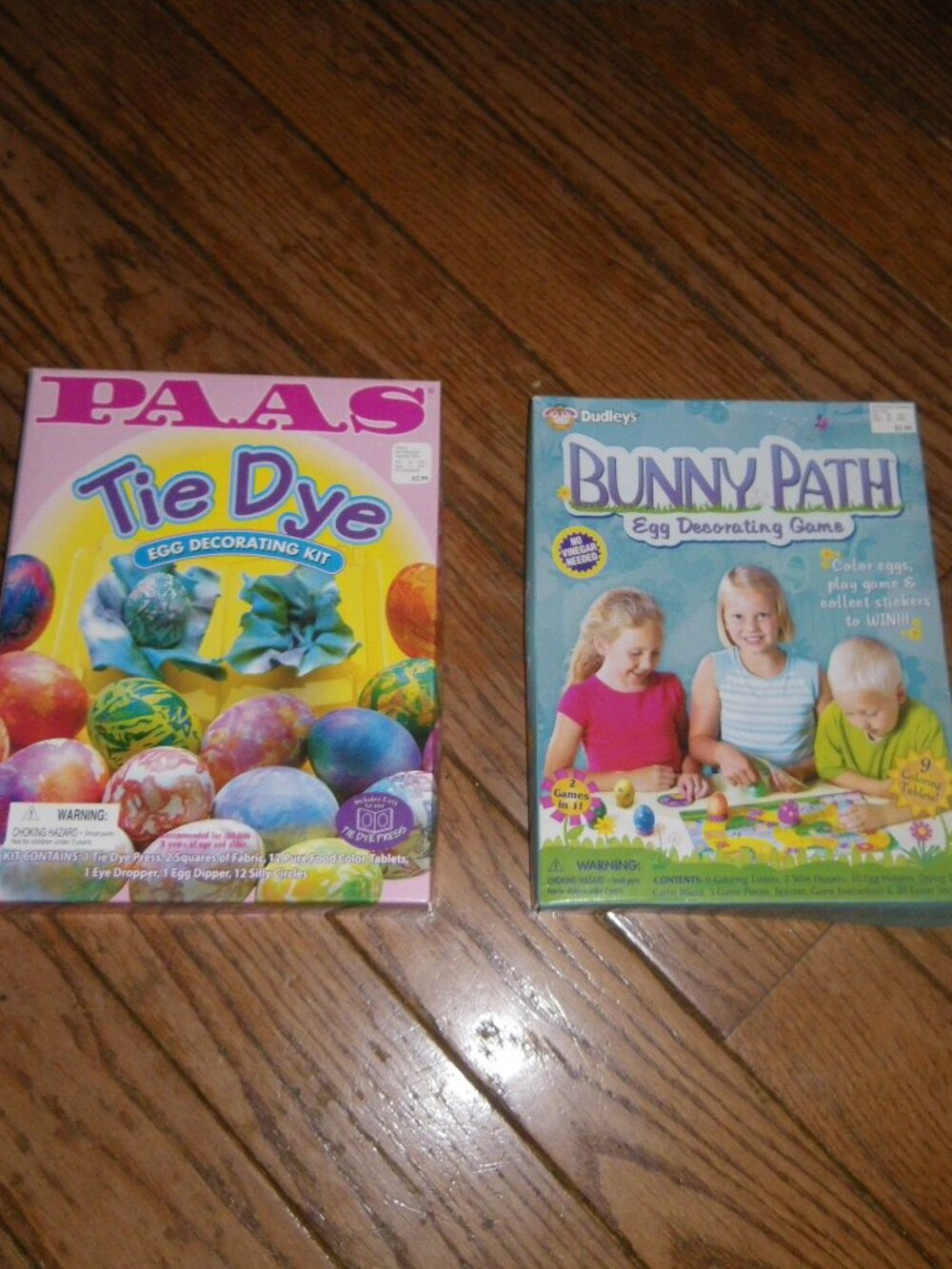 2002 PAAS Tie Dye Egg Decorating Kit & 2003 Bunny Path Egg Decorating Game